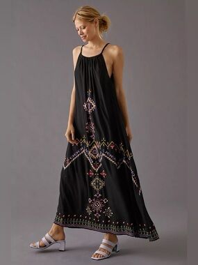 bhldn nesta strapless scarf slip high shine satin maxi dress BHLDN